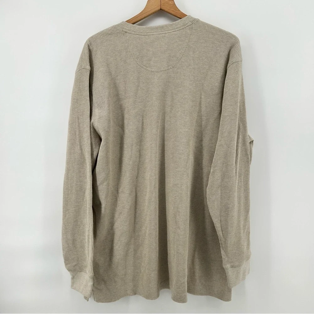 Outdoor Life Chunky Knit Thermal Henley Beachwood Tan Heather Men Size XL NWT - Picture 7 of 10